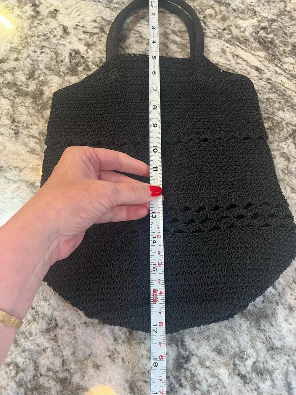 Black Woven Tote Bag